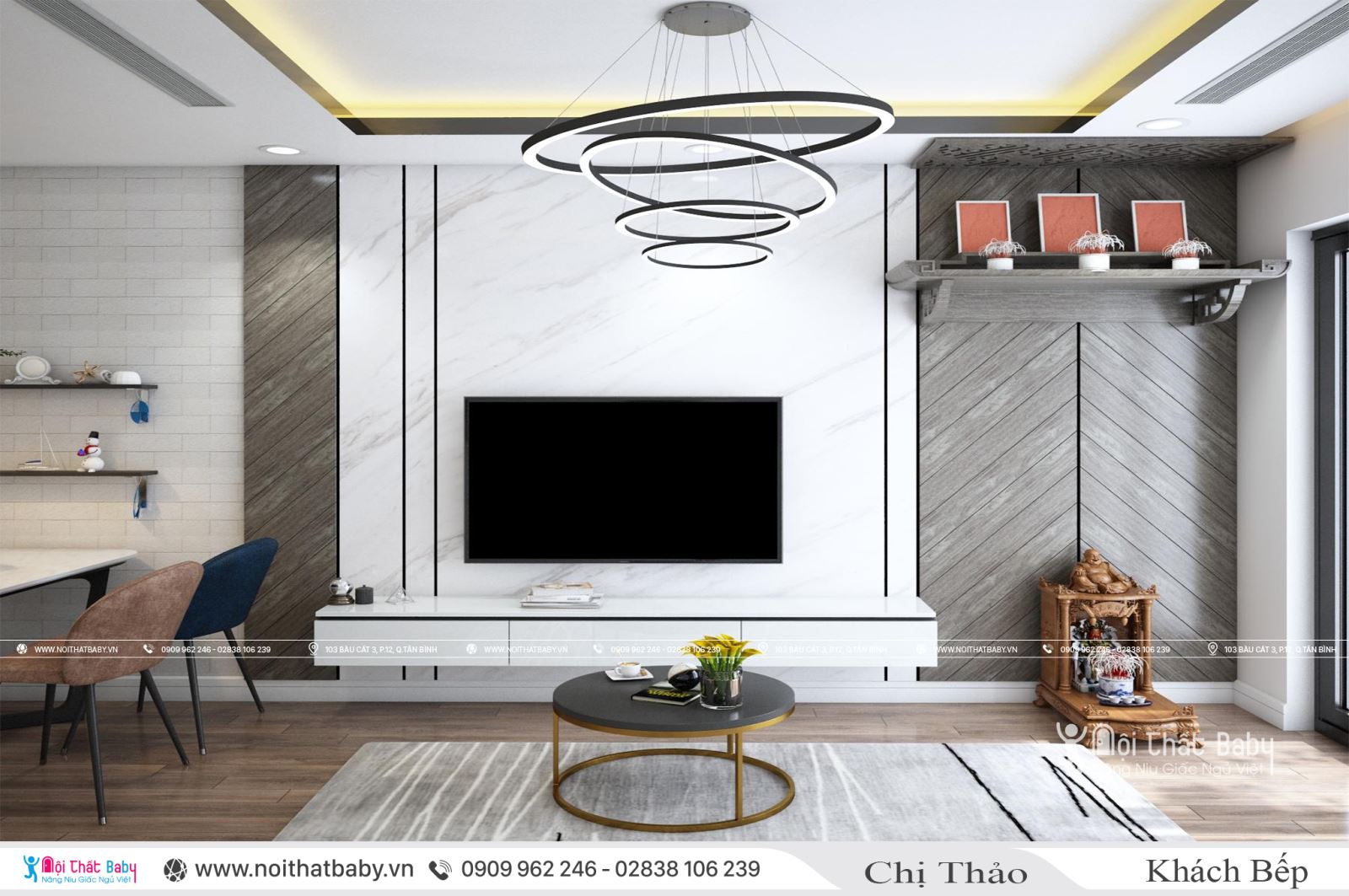 Khám phá nội thất hiện đại căn 63m2 chung cư Emerald Celadon city